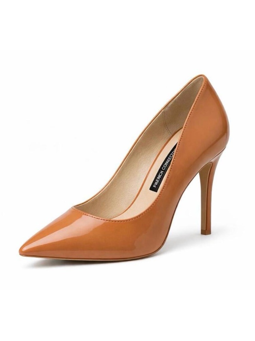 NWOB French Connection Camel Patent Pointed-Toe Stiletto Pump Size 6.5